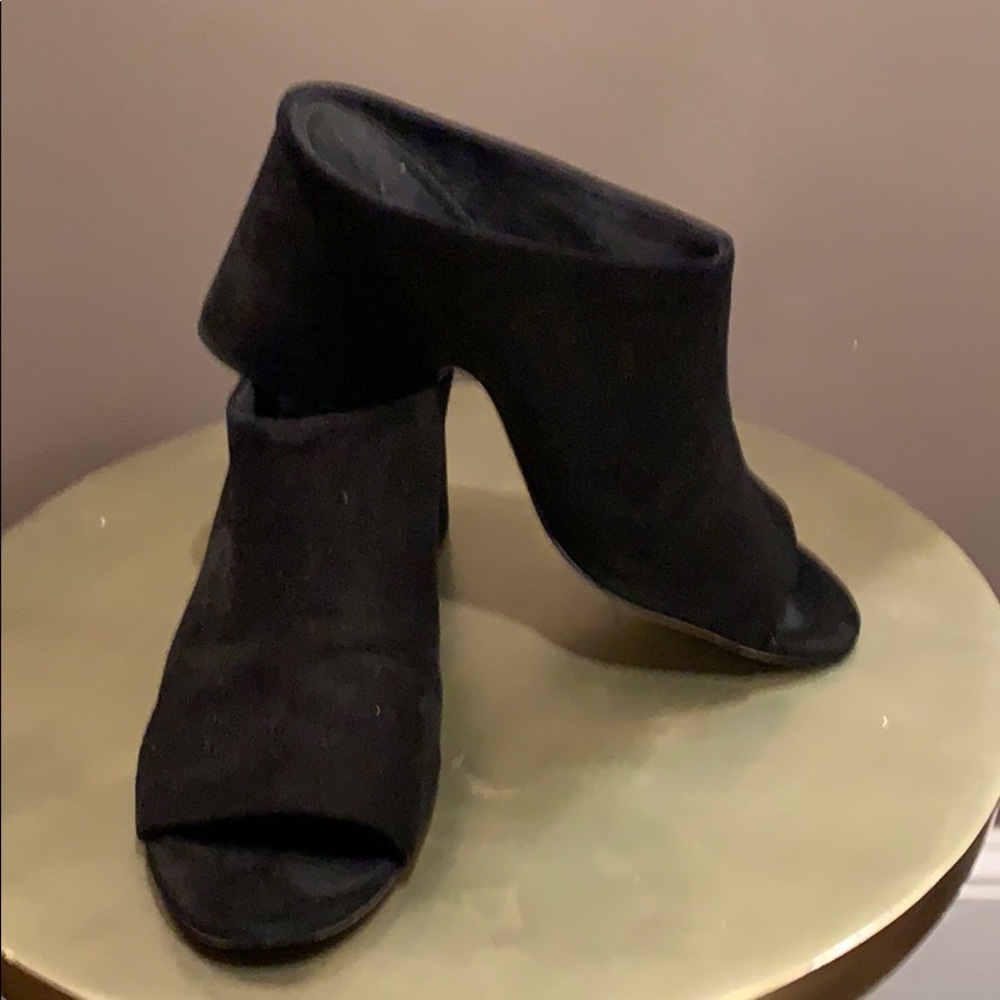 Vince Petra black suede mules open toe